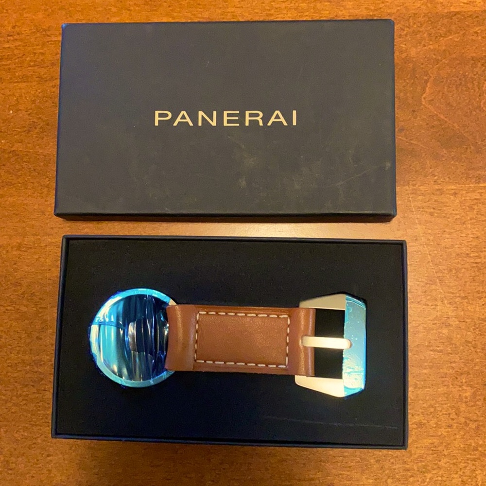 Panerai key chain, Brown Leather. Brand New